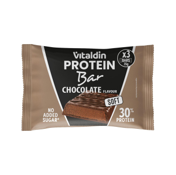 Barrita de chocolate alta en proteína Vitaldín sin azúcar añadido pack 3 unidades de 35 g. 3 x 35 g