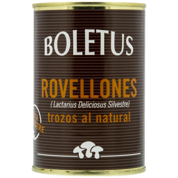 Rovellón en trozos al natural Boletus Aranca 180 g.