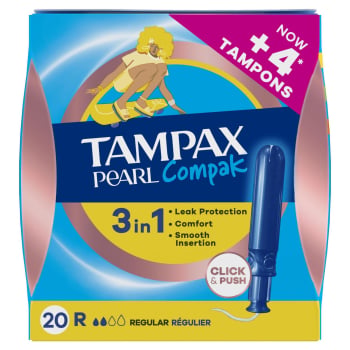 Tampones regular Pearl Compak Tampax 20 ud