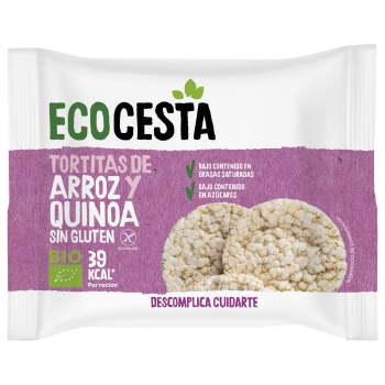 Tortitas de arroz con quinoa ecológicas Ecocesta sin gluten 20 g.