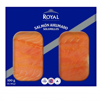 Solomillos de salmón ahumado noruego Royal pack de 2 unidades de 50 g.
