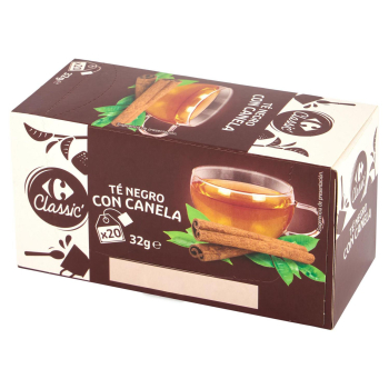 Té negro con canela en bolsitas Carrefour Classic 20 ud.