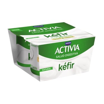 Kéfir natural Danone Activia sin gluten pack de 4 unidades de 125 g.