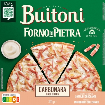 Pizza carbonara fina y crujiente forno di pietra Buitoni 300 g.