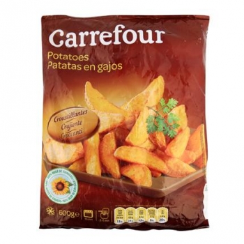 Patatas prefritas con piel Carrefour 600 g.