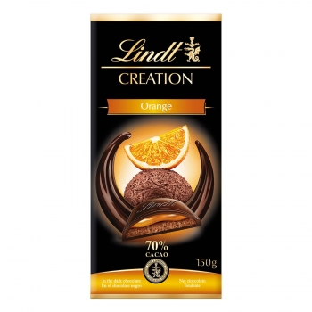 Chocolate negro 70% relleno de naranja Lindt Creation 150 g.
