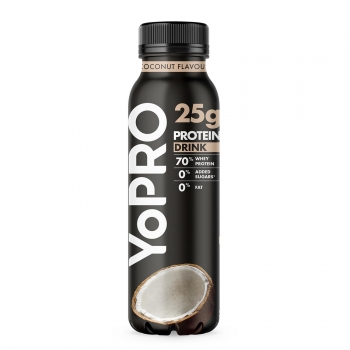 Yogur de proteínas líquido desnatado sabor coco sin azúcar añadido Danone Yopro sin lactosa 300 g.