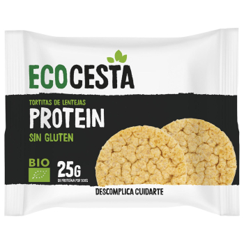 Tortitas de lentejas altas en proteína ecológicas Ecocesta sin gluten 22 g.