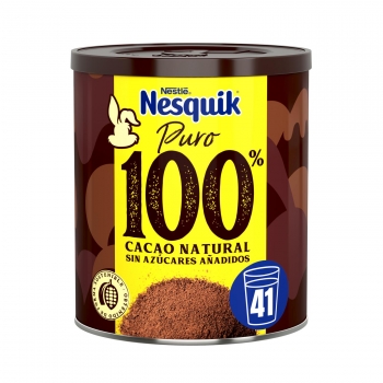 Cacao soluble puro 100% cacao natural sin azúcar añadido Nestlé Nesquik sin gluten 290 g.