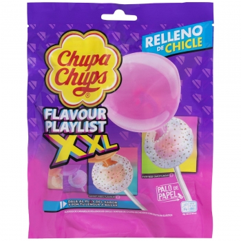 Caramelo con palo relleno de chicle Playlist XXL Chupa Chups pack de 6 unidades de 29 g.