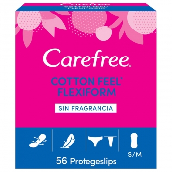 Protegeslip cotton flexiform sin fragancia Carefree 56 ud.