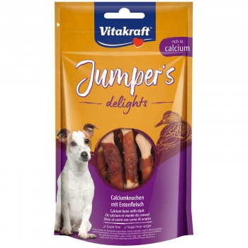Snacks de pato con calcio para perros Jumpers Delights Vitakraft 80 g.