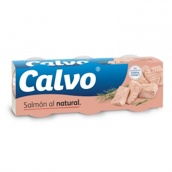 Salmón al natural Calvo pack 3 unidades de 50 g.