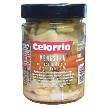 Menestra con aceite de oliva virgen extra Celorrio 210 g.