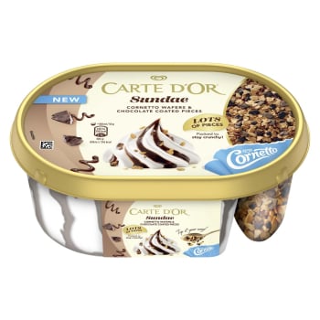 Helado sundae cornetto Carte D'Or 373 g.