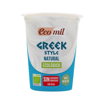 Yogur vegetal greek style EcoMil sin gluten 370 g.