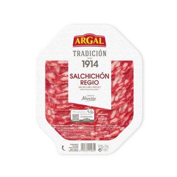 Salchichón Regio en lonchas Argal sin gluten 70 g.