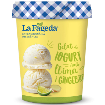 Helado de yogur natural, lima y jengibre La Fageda 390 g.