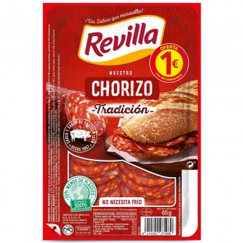 Chorizo en lonchas Revilla sin gluten 65 g