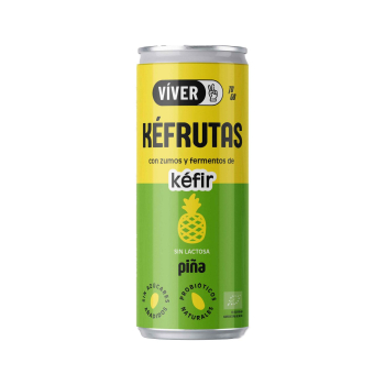Víver Kéfrutas ecológico sabor piña sin lactosa y sin azúcar añadido lata 25 cl.