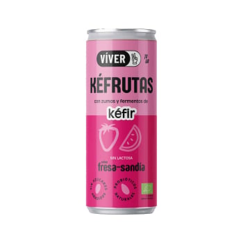 Víver Kéfrutas ecológico sabor fresa-sandia sin lactosa y sin azúcar añadido lata 25 cl.