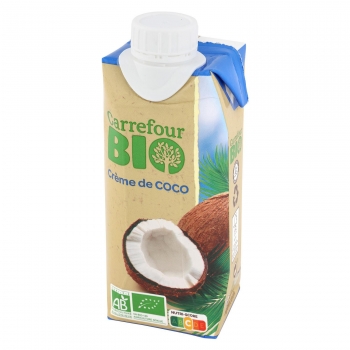 Crema de coco ecológico Carrefour Bio brick 330 ml. 