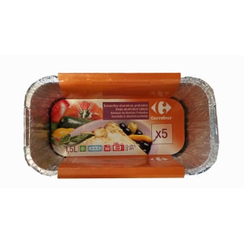 Set 5 Bandejas de Aluminio CARREFOUR 1,5 l.