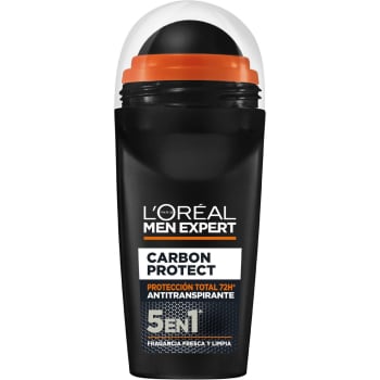 Desodorante roll-on anti-transpirante carbón protect L'Oréal Men Expert 50 ml.