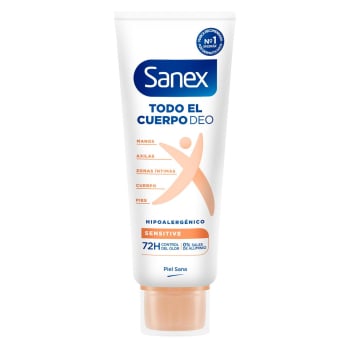 Desodorante en crema todo el cuerpo deo sensitive Sanex 75 ml.