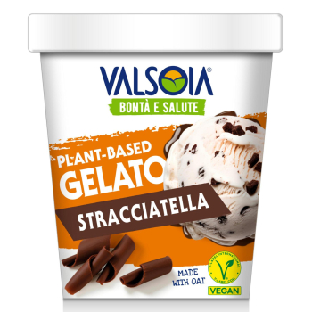 Helado vegetal a base de avena con stracciatella Valsoia 300 g.