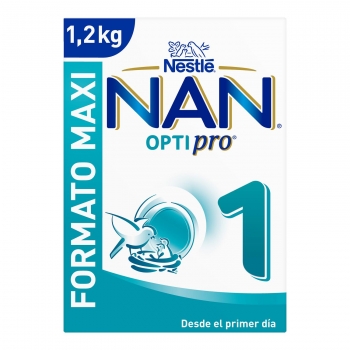 Leche infantil para lactantes en polvo Nestlé Nan Optipro 1 sin aceite de palma lata 1200 g.