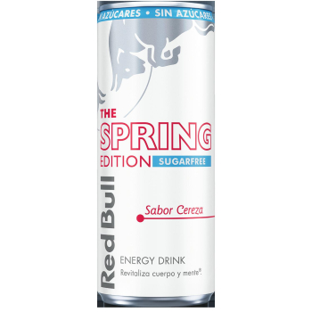 Red Bull Spring Edition Bebida Energética sabor cereza sin azúcar lata 25 cl.