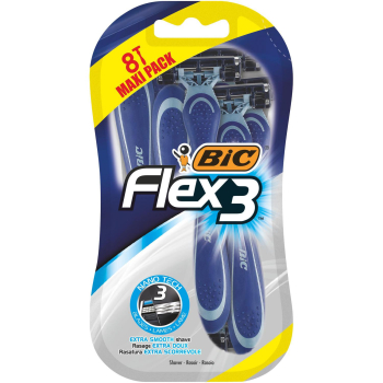 Maquinilla desechable para hombre Flex3 Bic 8 ud.