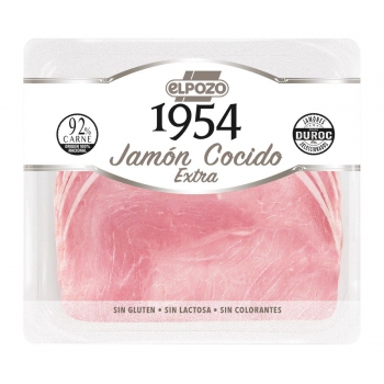 Jamón cocido extra en lonchas sin colorantes Edición 1954 ElPozo sin gluten y sin lactosa 120 g