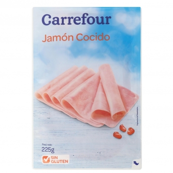 Jamón cocido Carrefour  225 g.