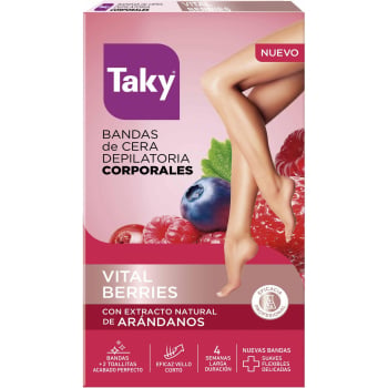 Bandas de cera depilatoria corporales Vital Berries Taky 16 ud.