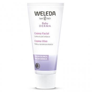 Crema facial calma la piel atópica malva blanca ecológico baby derma Weleda 50 ml.