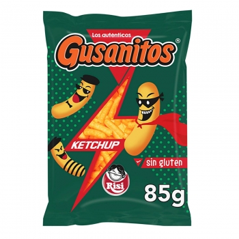 Gusanitos sabor kétchup Risi sin gluten 85 g.
