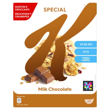 Cereales de arroz, trigo y cebada integral con chocolate con leche Special K Kellogg's 335 g.