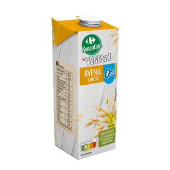 Bebida de avena calcio 0% azúcar Carrefour Sensation 1 l.