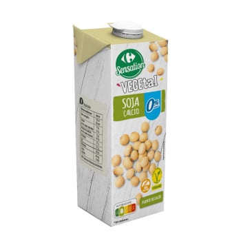 Bebida de soja calcio 0% azúcar Carrefour Sensation 1 l.