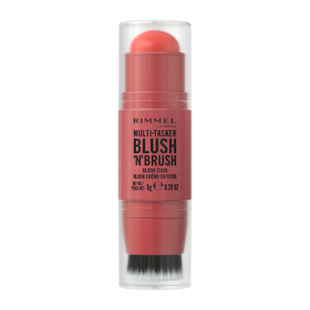 Colorete con brocha Multitasker Blush ’N’ Brush coral dust Rimmel London 1 ud.