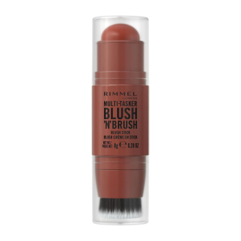 Colorete con brocha Multitasker Blush ’N’ Brush roased peach Rimmel London 1 ud.