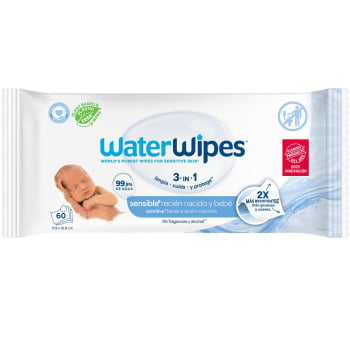 Toallitas sensibles para recién nacido biodegradables sin fragancia WaterWipes 60 ud.