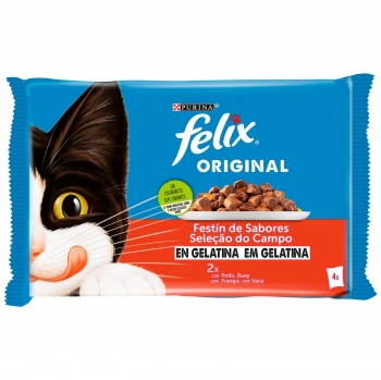 Gelatina selección de carnes para gatos Felix Original Purina 4x85 g