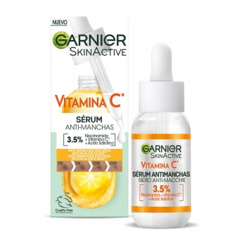 Sérum antimanchas con vitamina C, niacinamida y ácido salicílico Skin Active Garnier 30 ml.