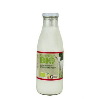 Leche entera de cabra pasteurizada ecológica Carrefour Bio 750 ml.