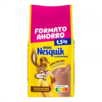 Cacao soluble Nestlé Nesquik sin gluten 1,6 kg.