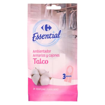 Ambientador de talco para armarios y cajones Carrefour Essential 3 ud.