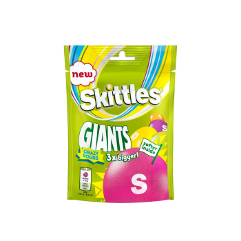 Caramelos masticables con capa de azúcar sabor a frutas ácidas Skittles Giants doy pack 132 g.
